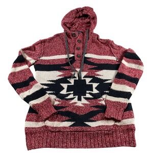 American Eagle Outfitters Hoodie Aztec‎ Southwestern Knit Red Small
